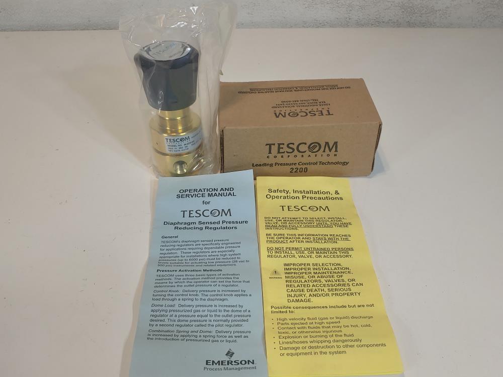 Tescom 44-2213-241 Pressure Reducing Regulator 0-250 Brass