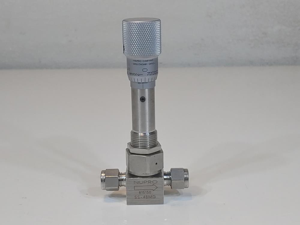 Swagelok SS-4BMG, 1/4" Metering Bellows Sealed Valve w/ Metering Stem Tip