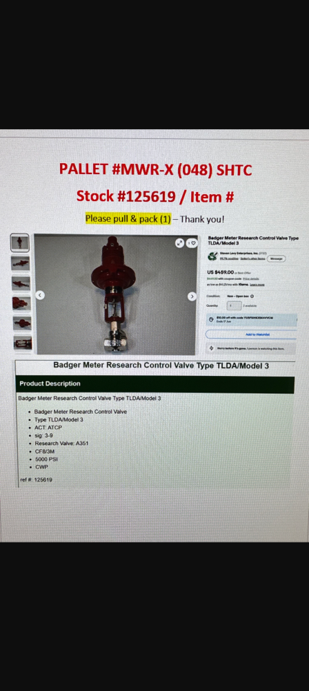 Badger Meter Research Control Valve Type TLDA/Model 3