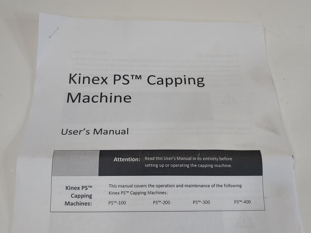 Kinex PS400 Pneumatic Bottle Capper
