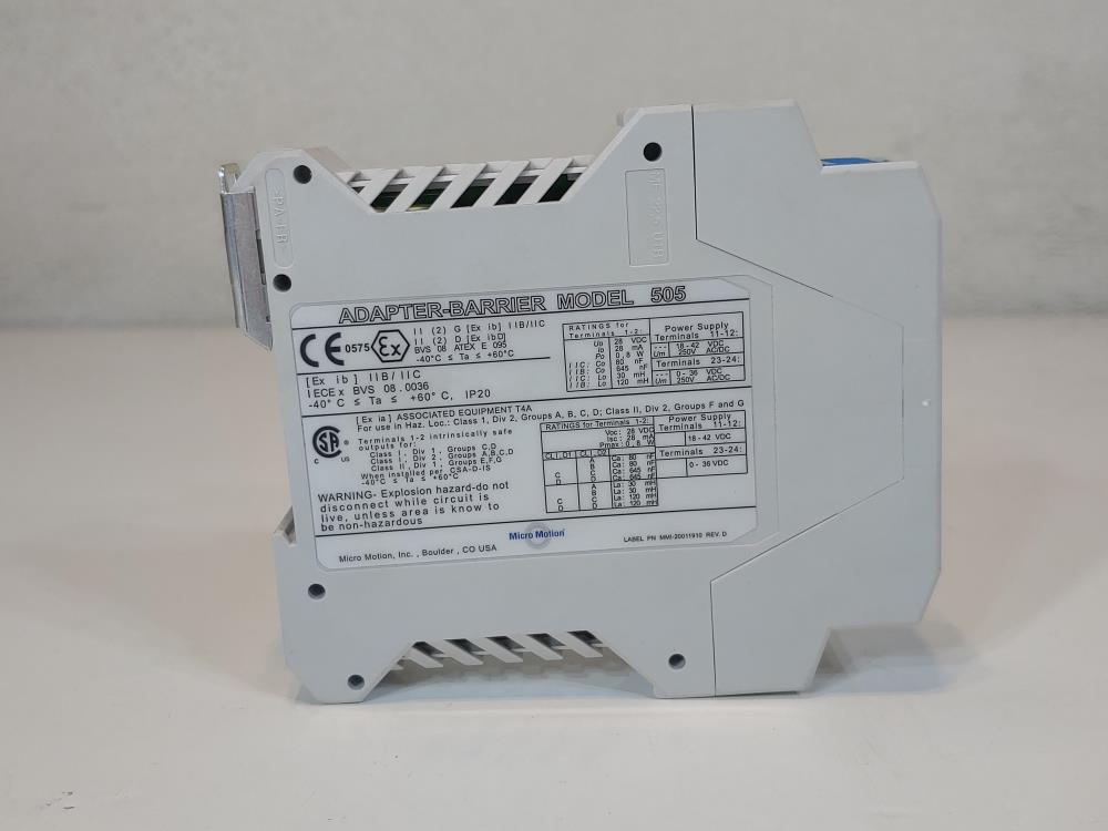 Micro Motion Adapter Barrier Transmitter Output Module Model#: 505