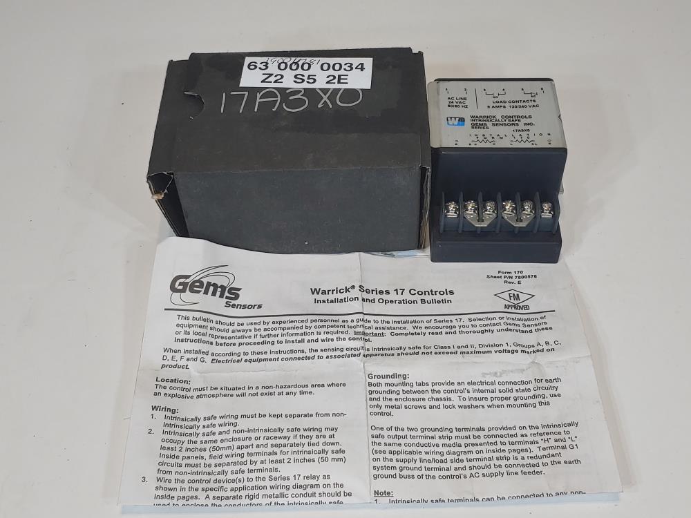 Gem Sensors Warrick Controls 17A3X0 