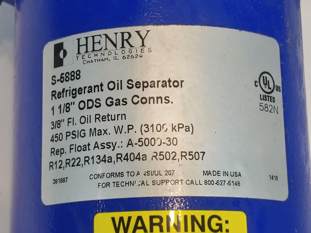 Henry Technologies S-5888 Refrigerant Return Oil Separator 
