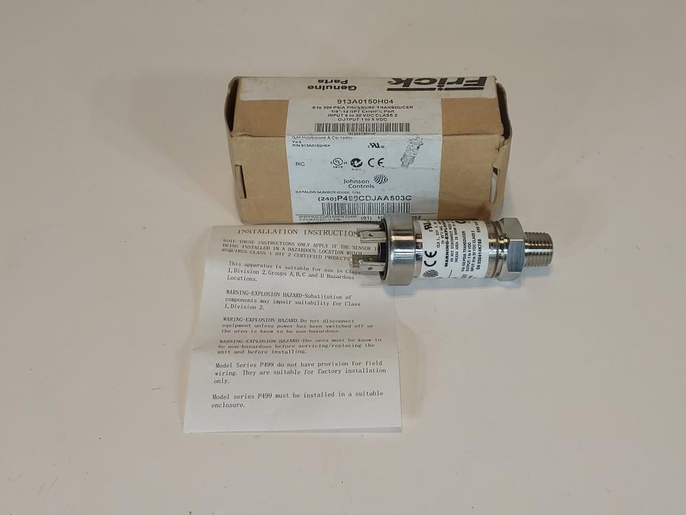 Johnson Controls P499CDJAA501 Pressure Transducer 