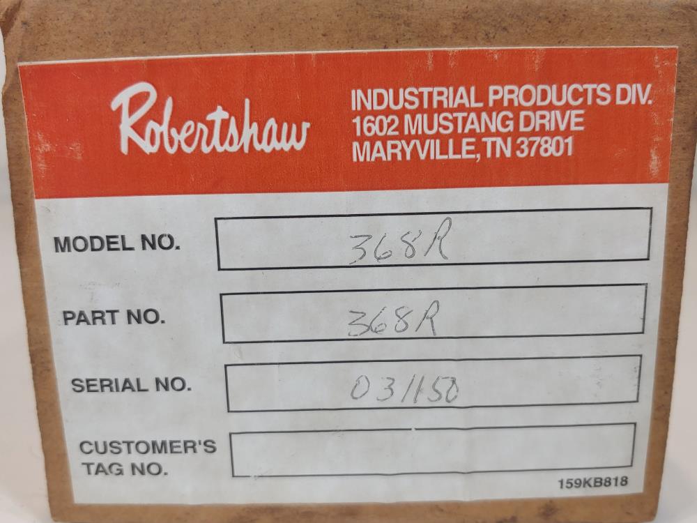 Robertshaw Vibration Switch 368-R Housing Pneumatic Operation