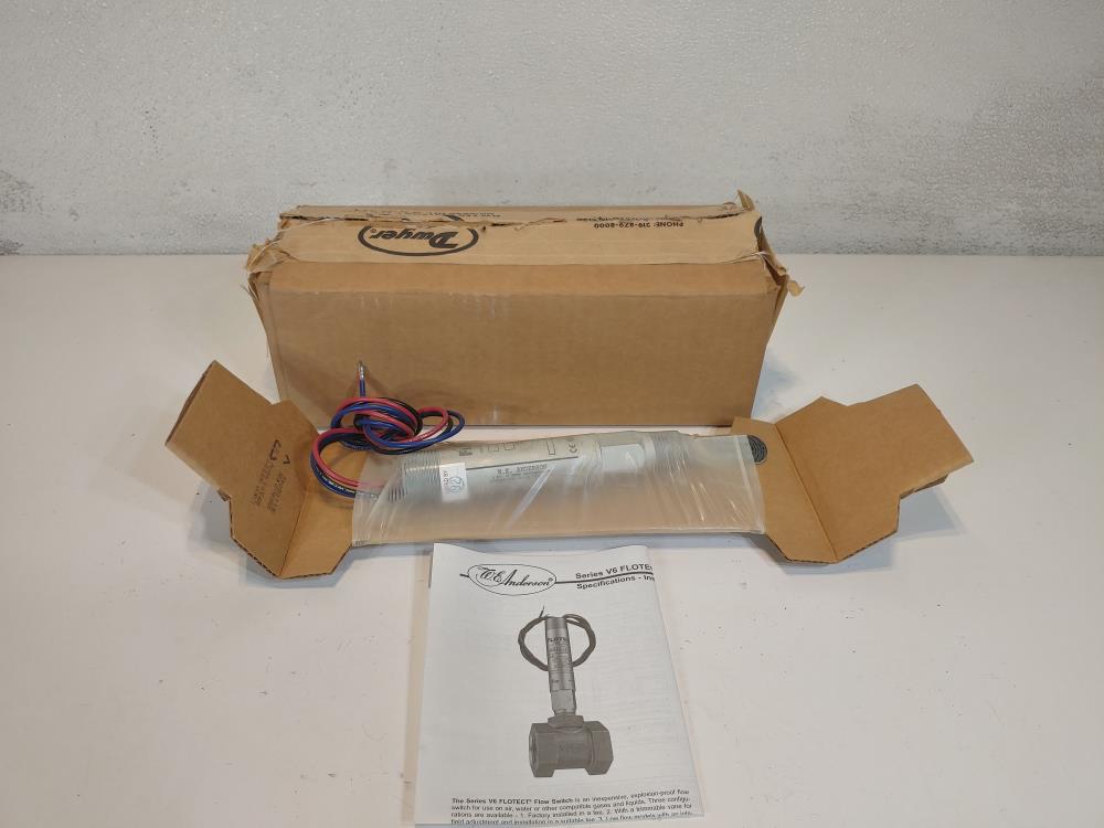 W.E. Anderson Flotect Flow Switch, 1/2" NPT V6EPS-S-S-3-0