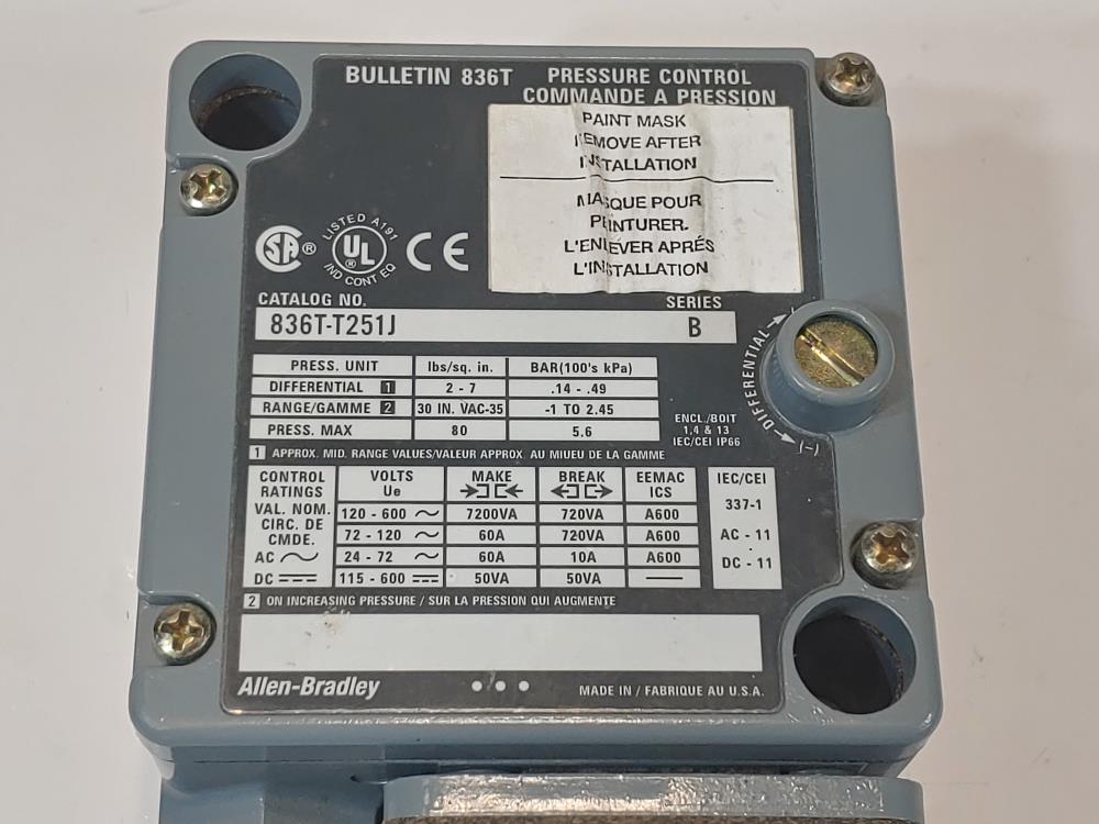 Allen Bradley 836T-T251J Pressure Control Switch