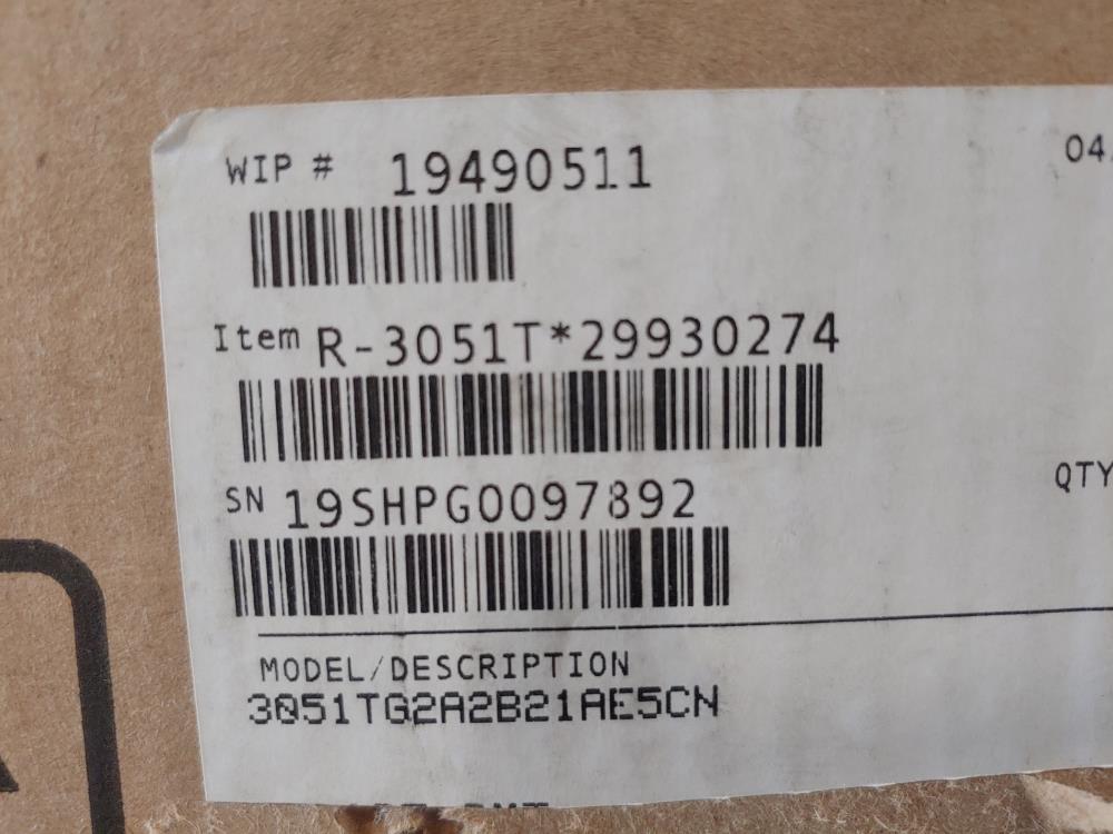 Rosemount 3051T Pressure Transmitter 3051TG2A2B21AE5CN