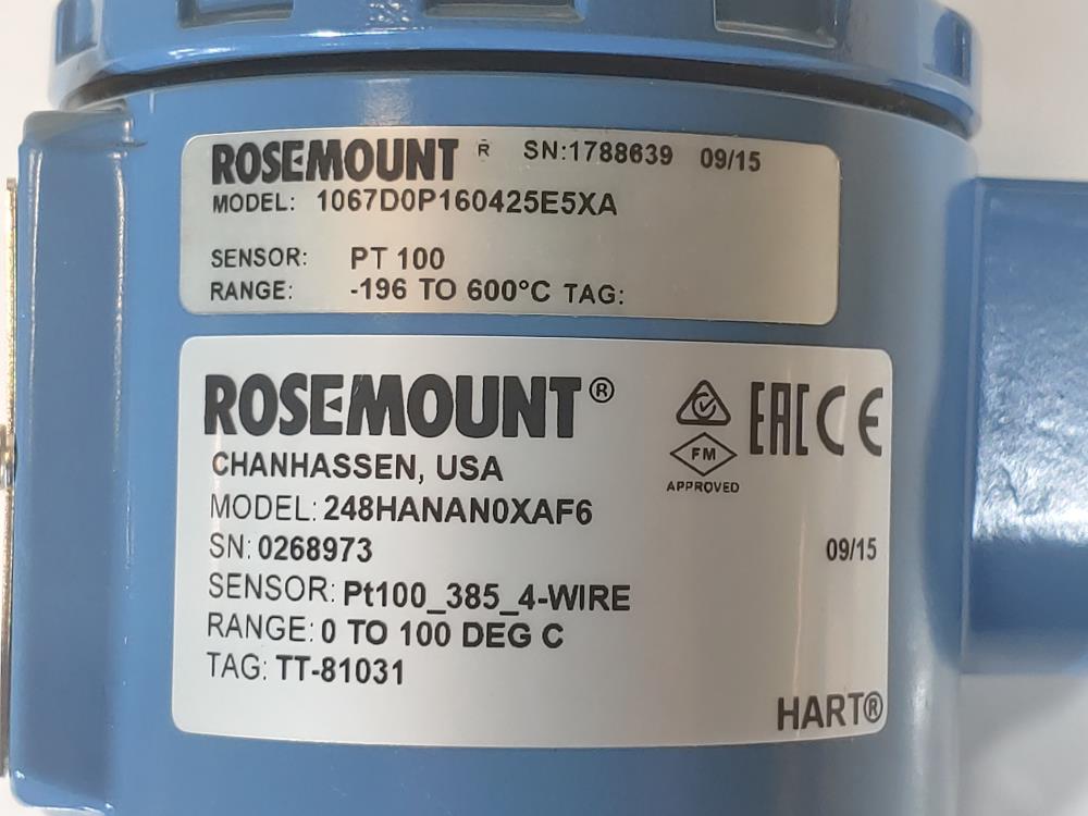 Rosemount Compact Temperature Sensor 1067D0P160425E5XA / 248HANAN0XAF6