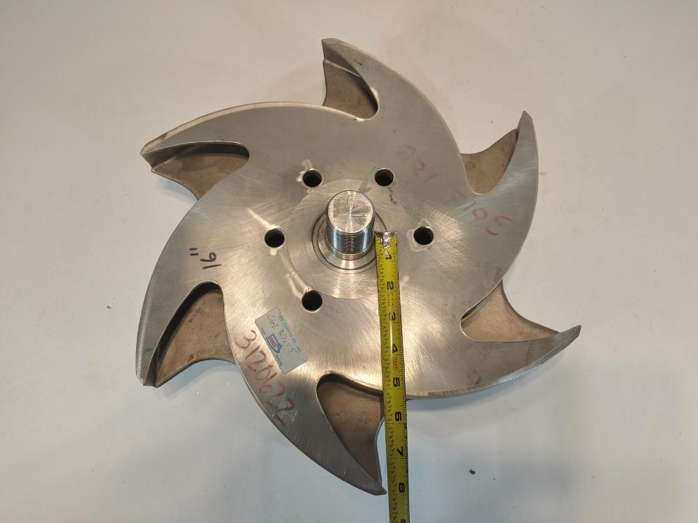 Durco 316Stainless Steel 6-Vane Impeller 6" x 4" - 16" P/N #51017