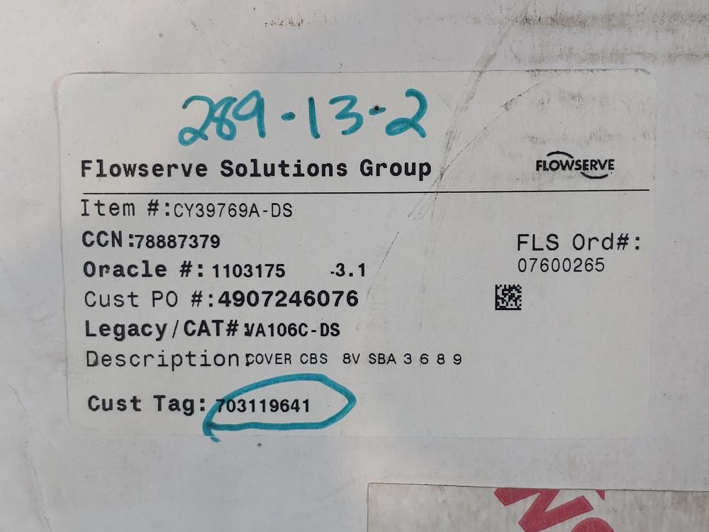 Flowserve Durco 8" WCB Stuffing Box Cover CT39768A / CY39769A-DS