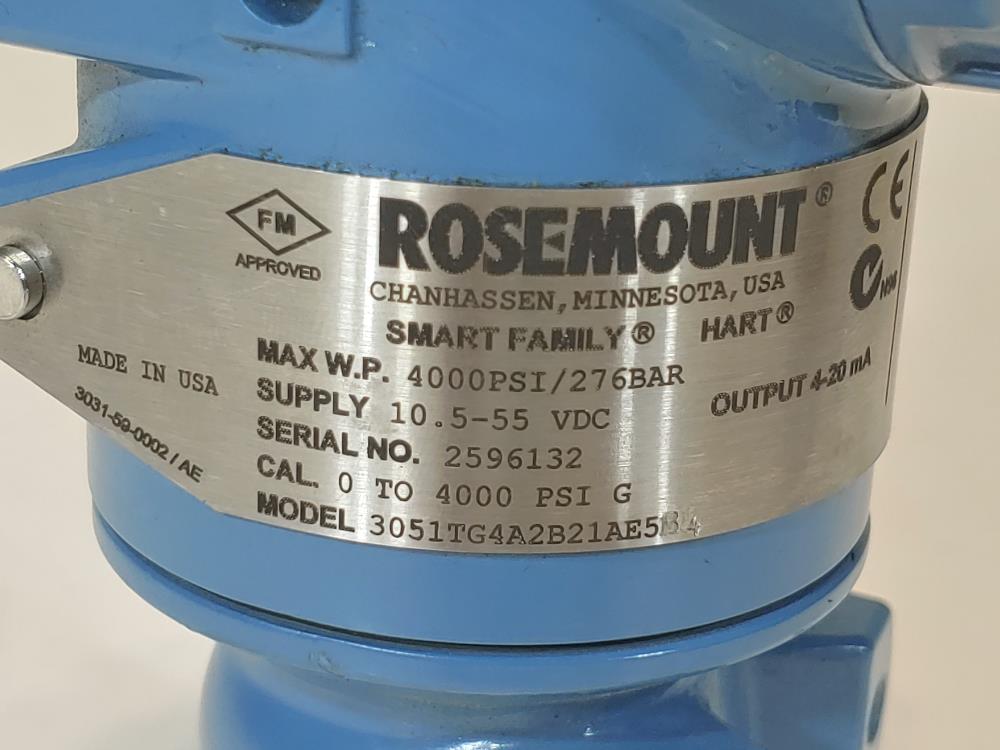 Rosemount Smart Family  3051 In-Line Pressure Transmitter Model 3051TG4A2B21AE5 