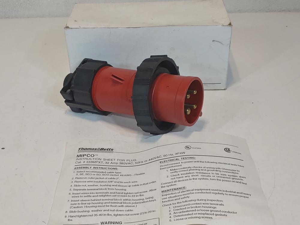 Thomas and Betts Russellstoll Mipco Male Plug 333MPXT