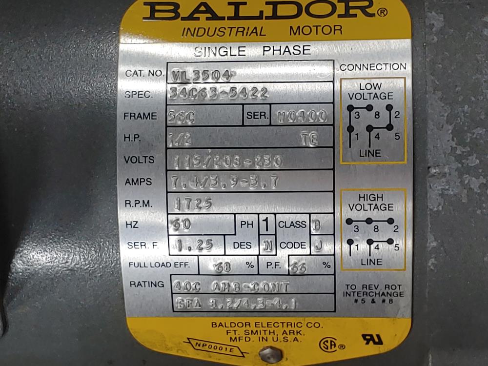 Neptune 65 GPH Proportioning Pump 565-S-N3-FA W/ Baldor 1725 RPM 1/2 HP Motor 