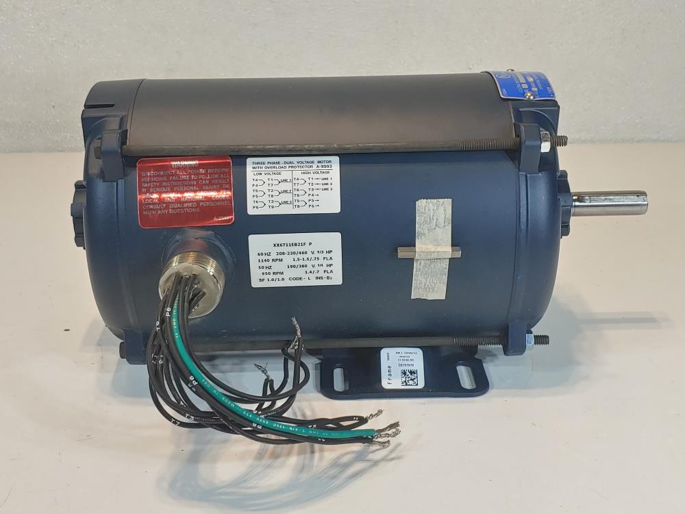 LEESON 6T11EB21F Electric 1/3 - 1/4HP  1140/950 RPM Motor