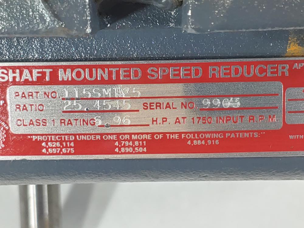 Browning 115SMT25 Shaft Mounted Speed Reducer - Ratio: 25.4545