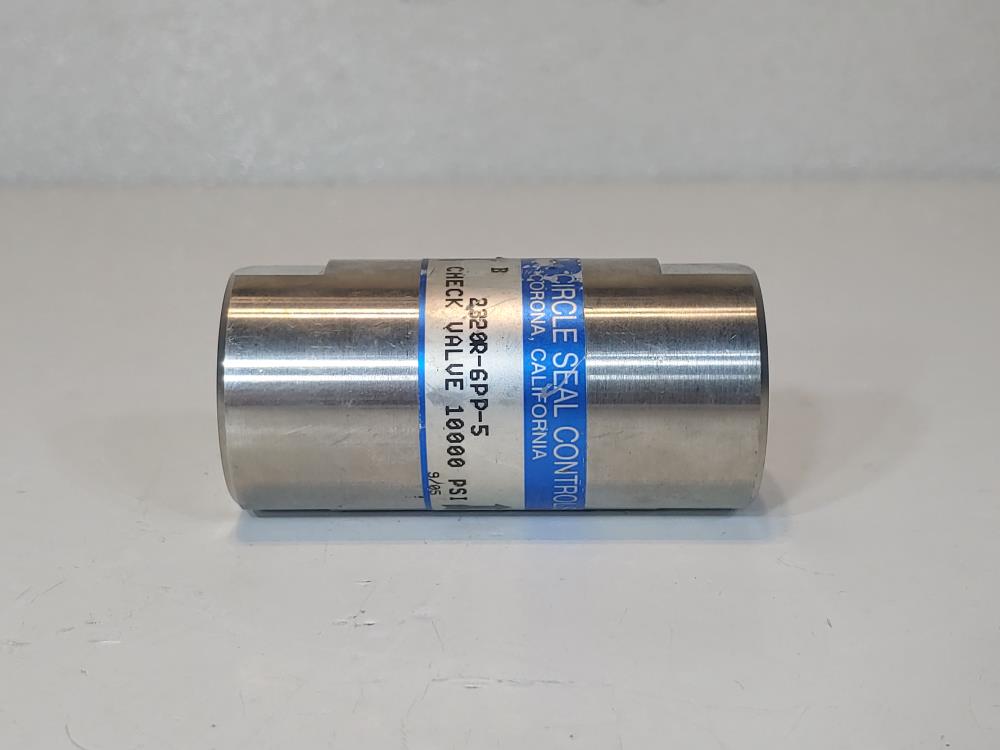 Circle Seal 3/4" Check Valve Model#: 2320R-6PP-5 10000 PSI