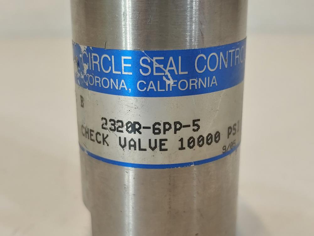Circle Seal 3/4" Check Valve Model#: 2320R-6PP-5 10000 PSI