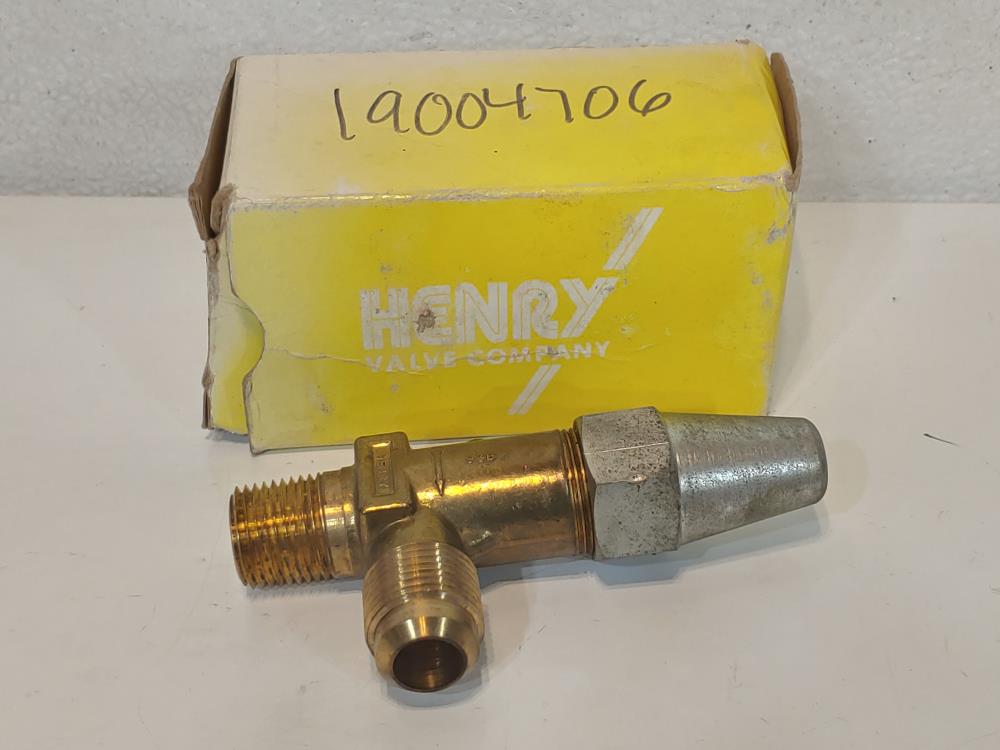  Henry Packed Brass Angle Receiver Valves, 1/2" MPT x 5/8" Flare, Cat. #: 7768-B
