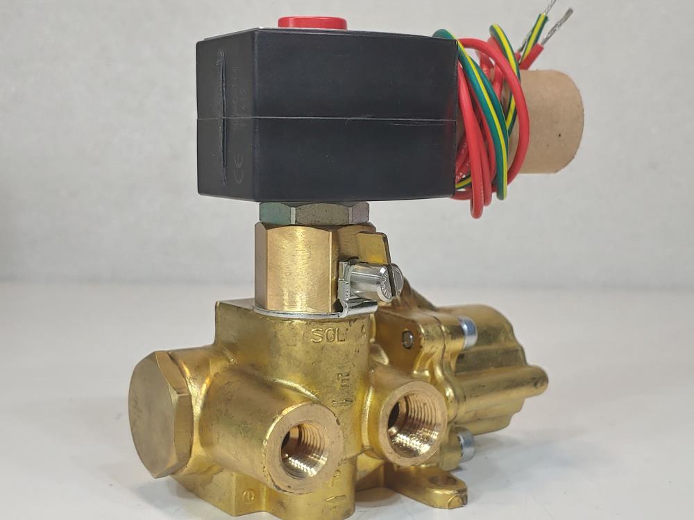 Asco 1/4" NPT 4-Way/2 Position Popped Solenoid Valve EF8344G070M0/EF8003G1