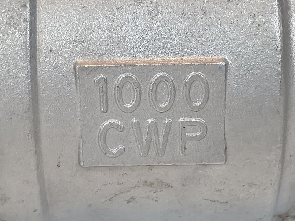 Jamesbury 2" SS 1000CWP Full Port CF8M Ball Valve Model#: 6FR-3600TT-C 