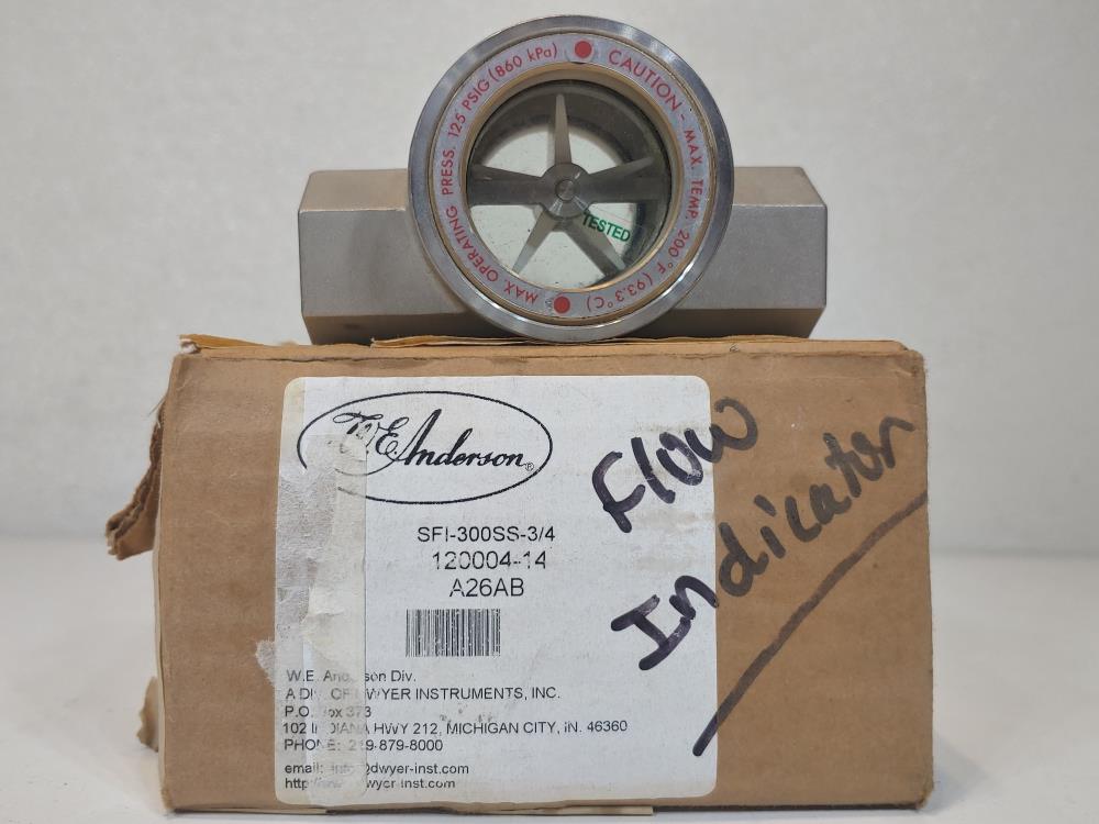 W.E. Anderson Midwest Sight Flow Indicator w/Rotor SFI-300SS-3/4