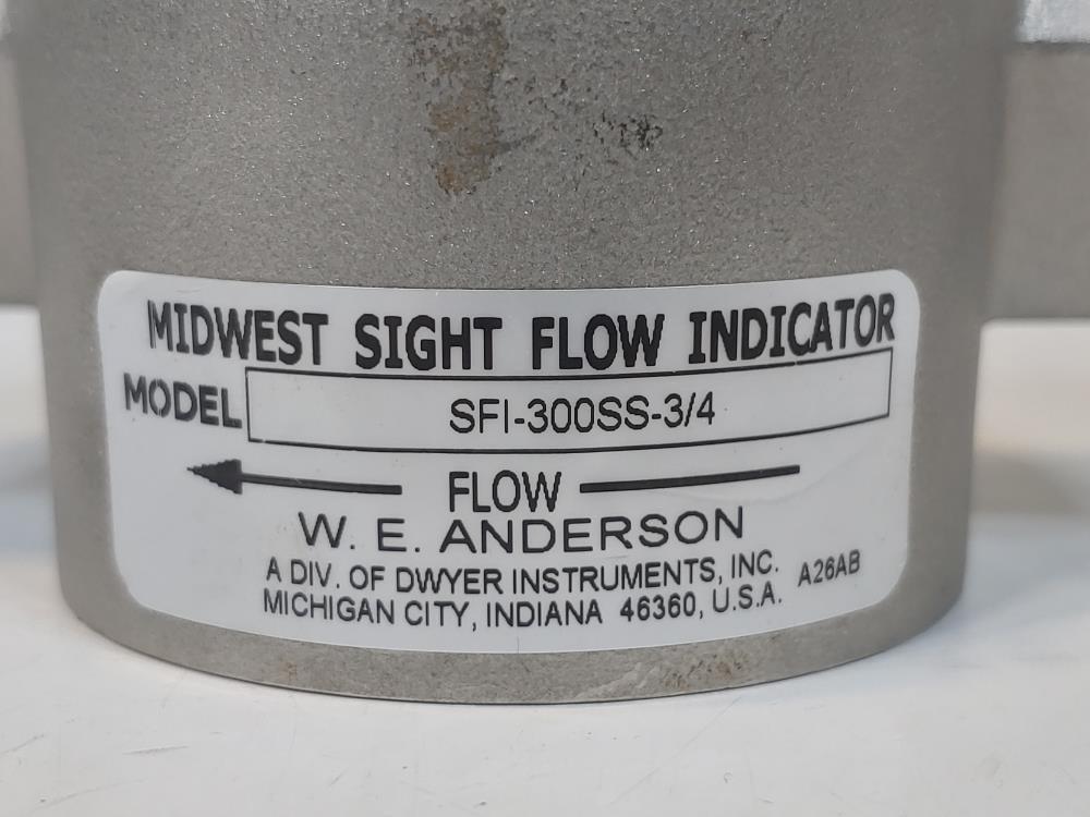 W.E. Anderson Midwest Sight Flow Indicator w/Rotor SFI-300SS-3/4