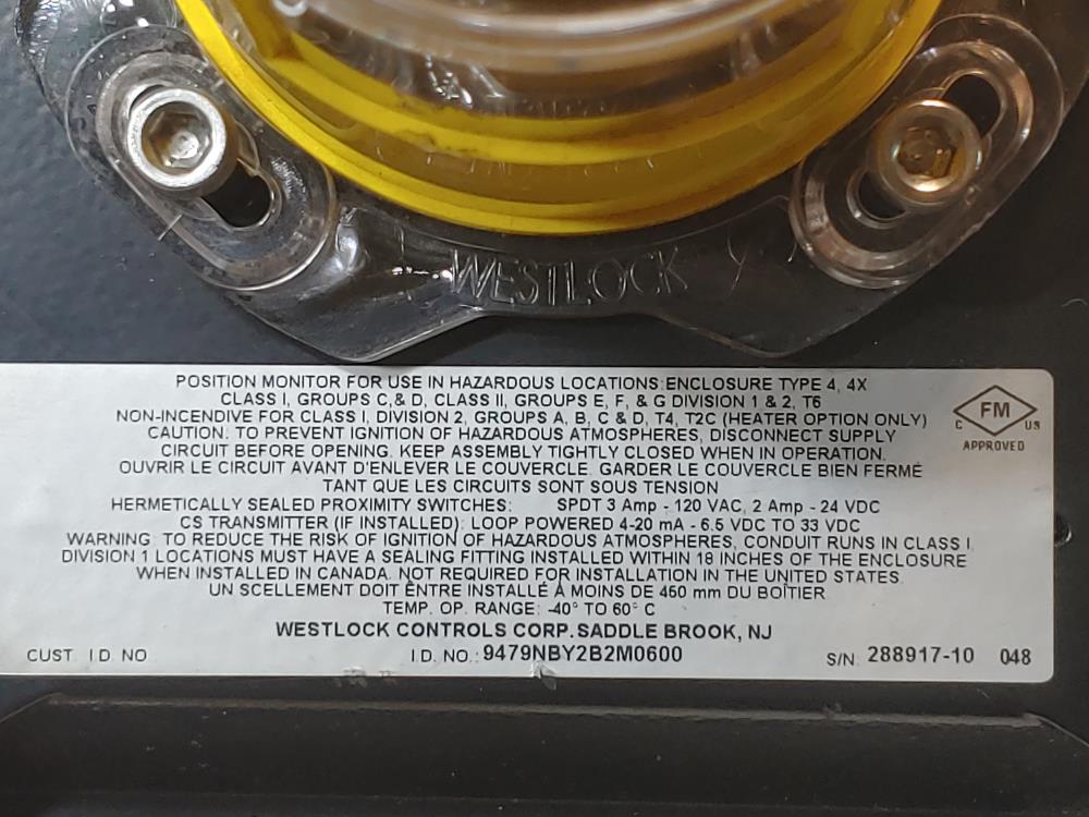Bettis RPE0150U Actuator w/ Westlock Positioner 9479NBY2B2M0600