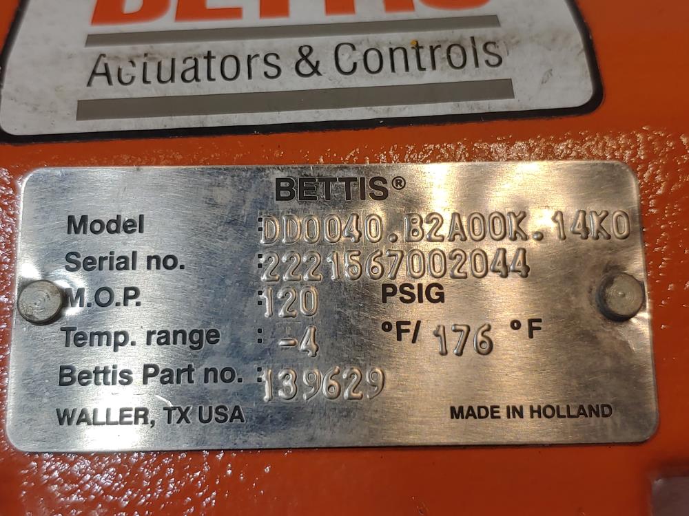 Bettis DD0040.B2A00K.14KO Pneumatic Valve Actuator 