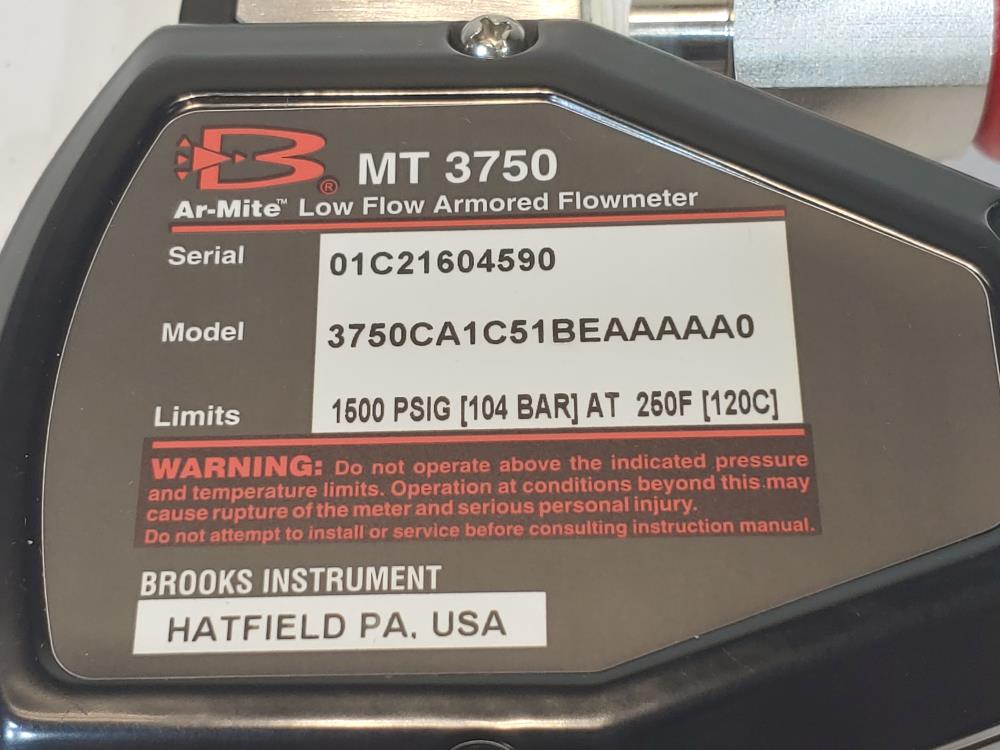 Brooks Ar-Mite MT 3750 Low Flow Armored Flowmeter 3750CA1C51BEAAAAA0