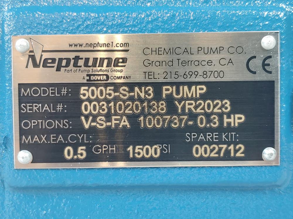 Neptune 5005-S-N3 Metering Pump w/ Marathon 1/3HP Motor