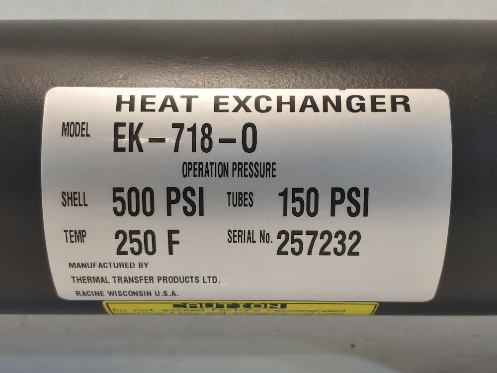 Thermal Transfer EK-718-O Water-Cooled Oil Cooler Heat Exchanger 