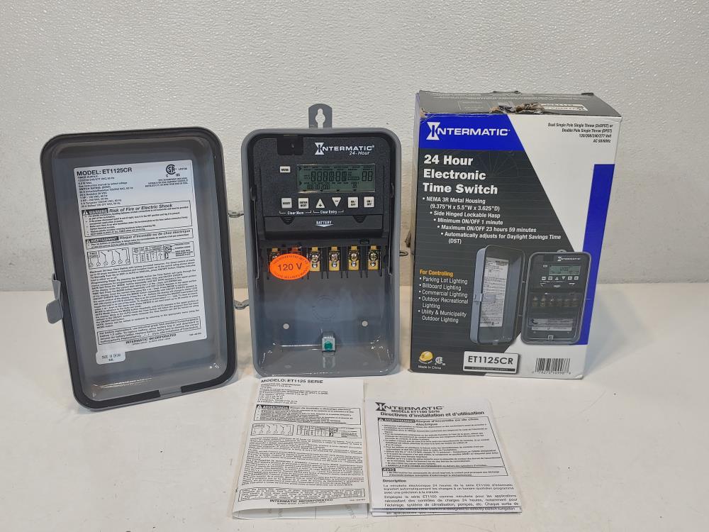 Intermatic Electronic Timer 24 hr Astronomic, 120-277VAC, DPST, Digital ...
