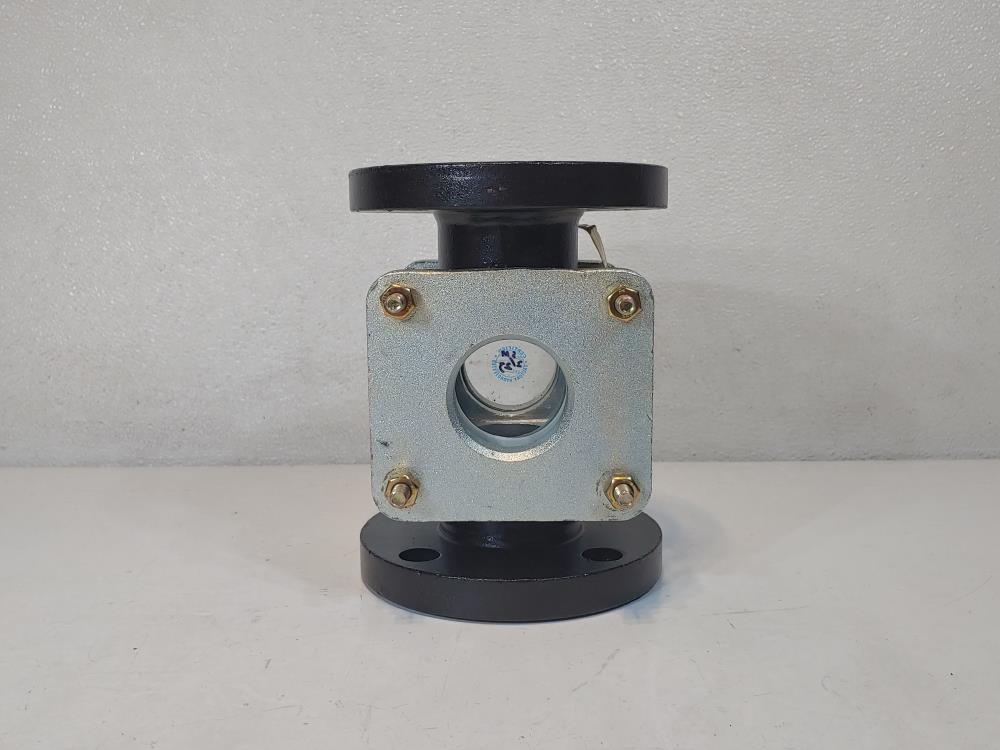 Jacoby Tarbox 910-FA 2" Flanged CS Tempered Boro Plain Sight Flow Indicator 