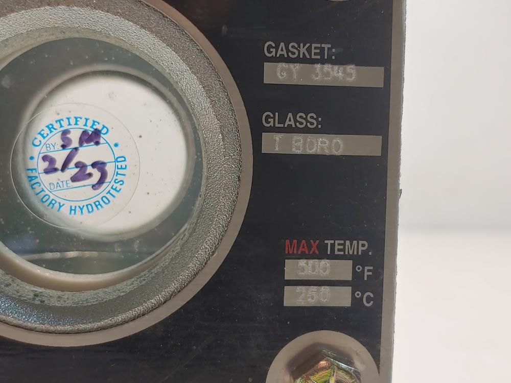 Jacoby Tarbox 910-FA 2" Flanged CS Tempered Boro Plain Sight Flow Indicator 