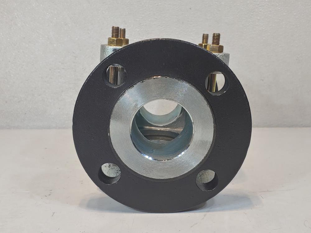 Jacoby Tarbox 910-FA 2" Flanged CS Tempered Boro Plain Sight Flow Indicator 