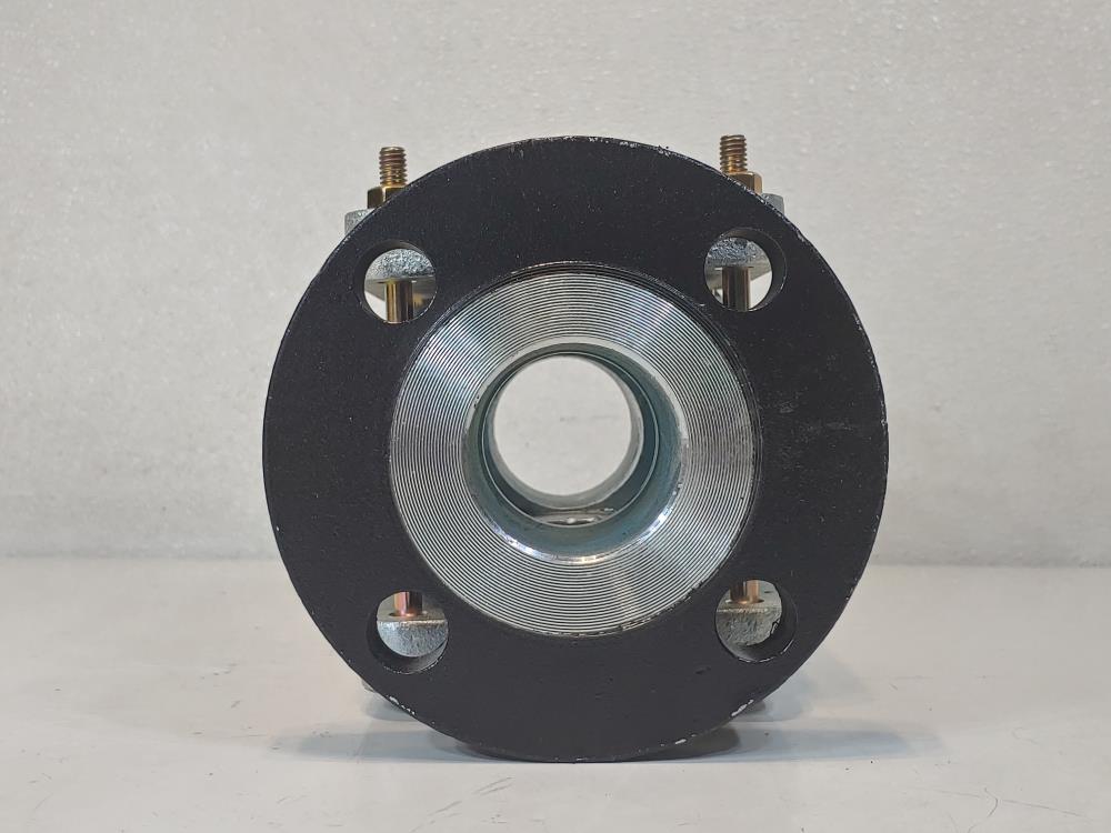 Jacoby Tarbox 910-FA 2" Flanged CS Tempered Boro Plain Sight Flow Indicator 