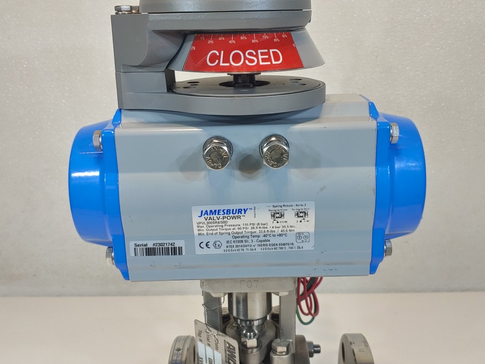 Jamesbury 2" 150# Actuated Flanged 2-PC Ball Valve Series 9000 2915 0313600XT2C  