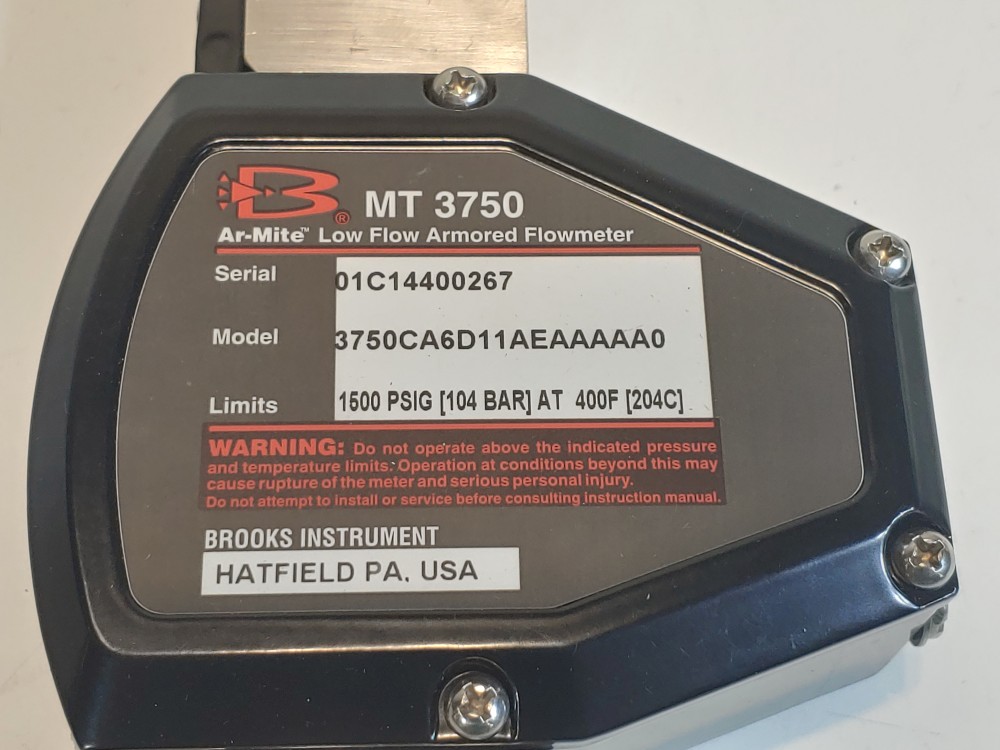 Brooks MT3750 Variable Area Flowmeter 1/4,  NPT 3750CA6D11AEAAAAA0