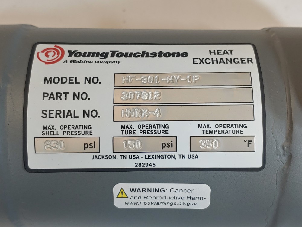Young Touchstone Fixed Bundle Heat Exchanger HF-301-HV-1P
