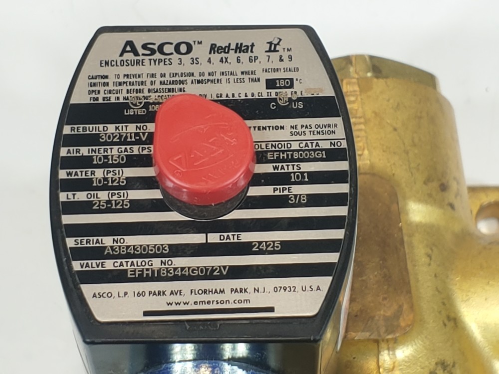 Asco 4-Way Poppet Solenoid Valve  EFHT8003G1 / EFHT8344G072V