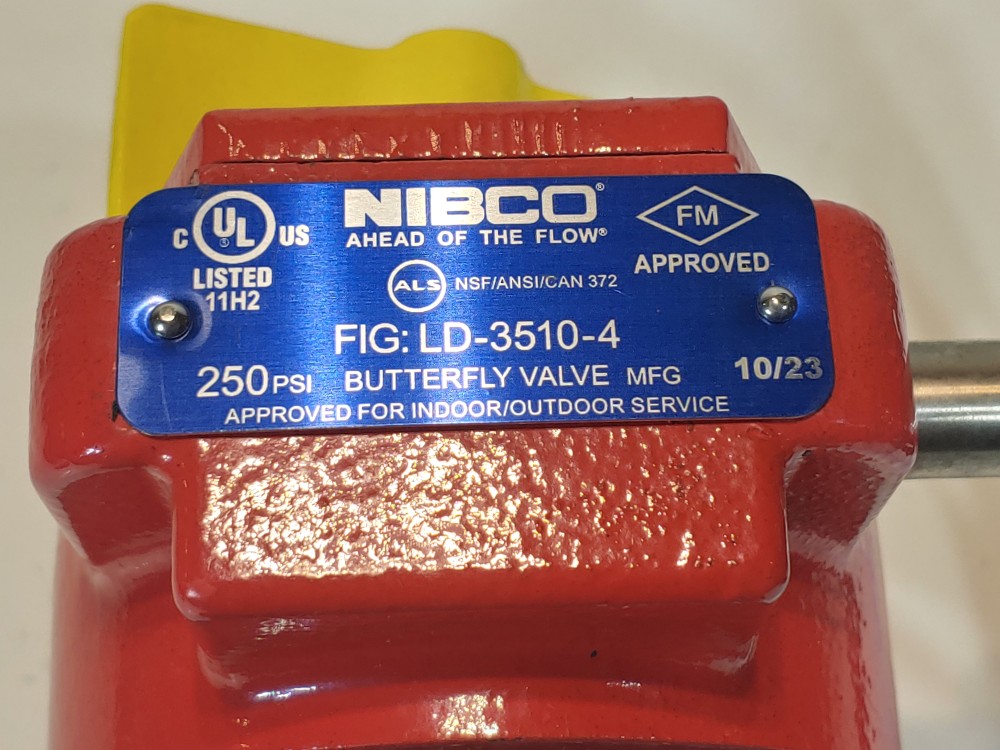 NIBCO 4" Wafer Butterfly Valve LD-3510-4 w/ Operator Gear