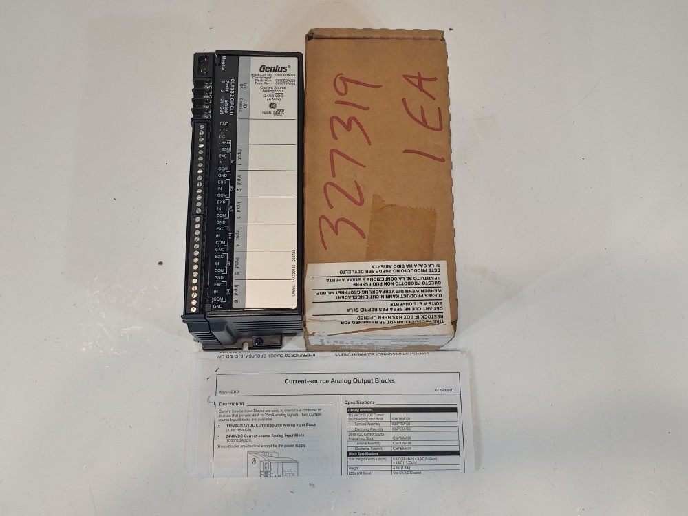 GE Fanuc Current Source Analog I/O Module IC660EBA026M1 