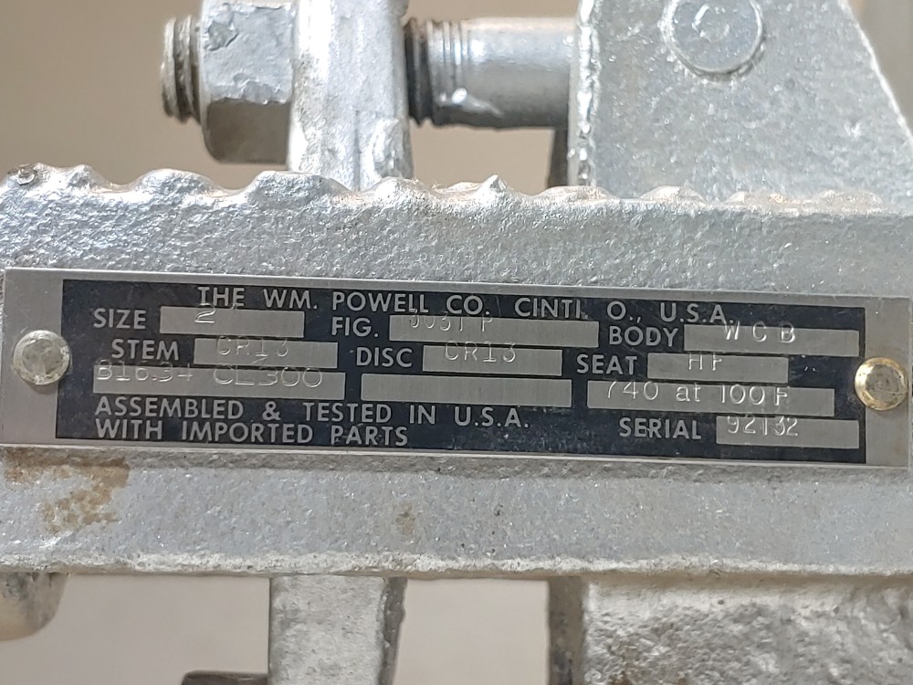 Powell 2" 300# RF 3031P WCB Flanged Globe Valve