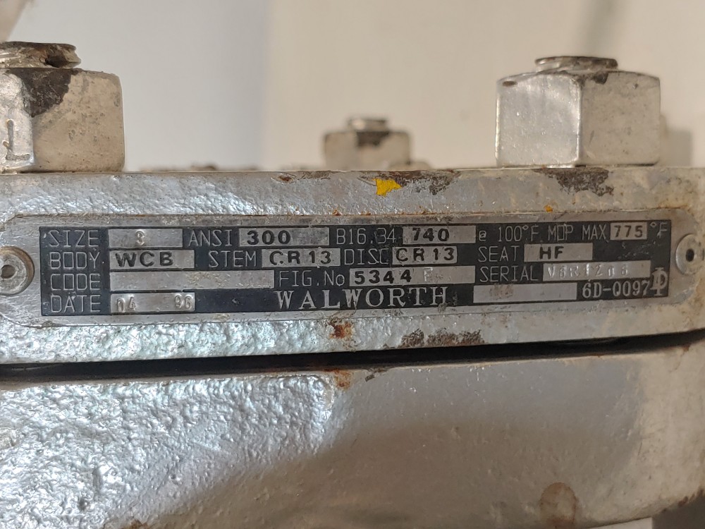 Walworth 3" 300# WCB Flanged Swing Check FIG: 5344 F