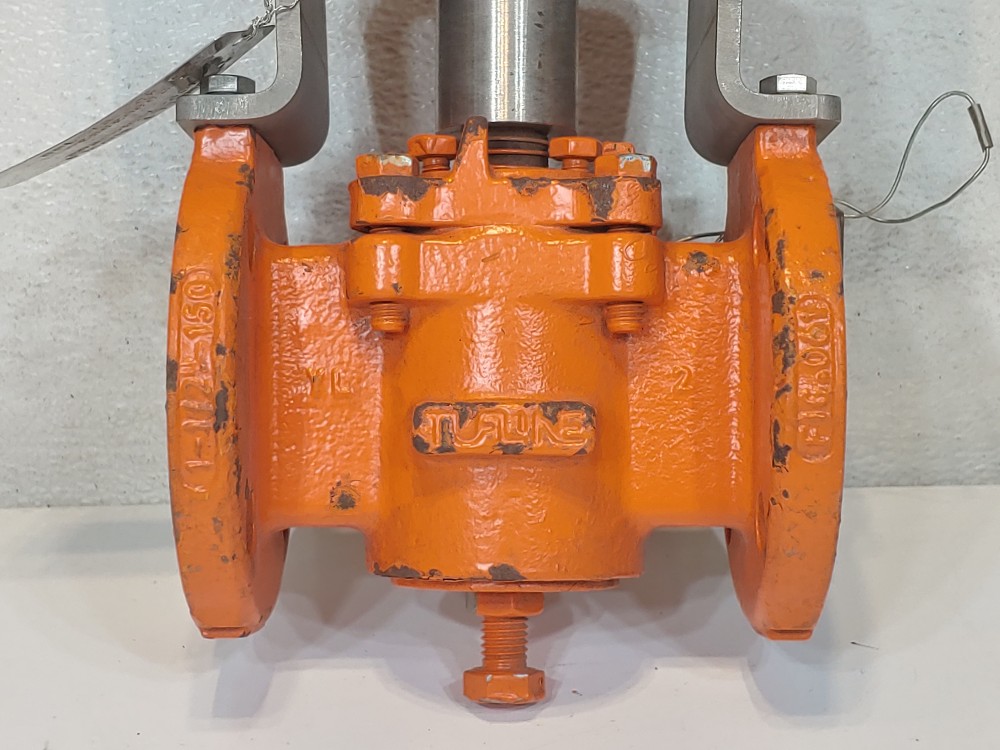 XOMOX Tufline 1-1/2" 150# PFA Lined Plug Valve w/Elomatic Pneumatic Actuator