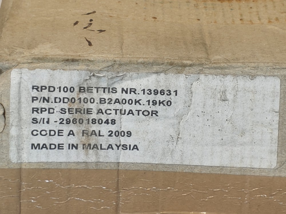 BETTIS Pneumatic Valve Actuator DD0100.B2A00K.19K0