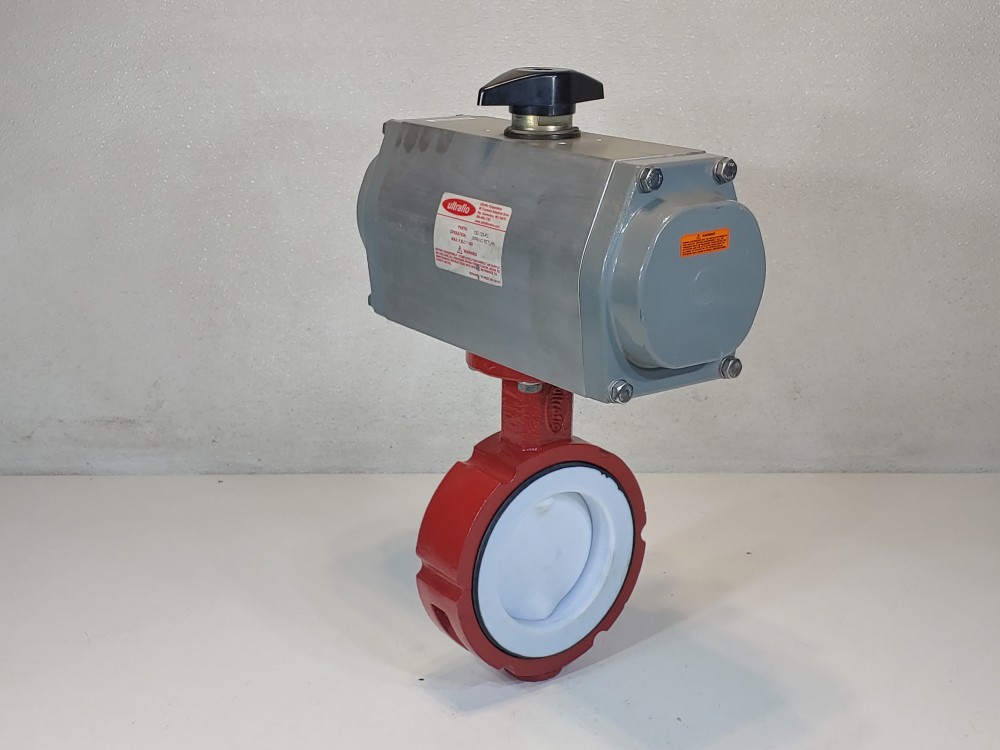 ULTRAFLO Standard Pneumatic Actuator 100-123-FC w/ 4" Wafer Butterfly Valve