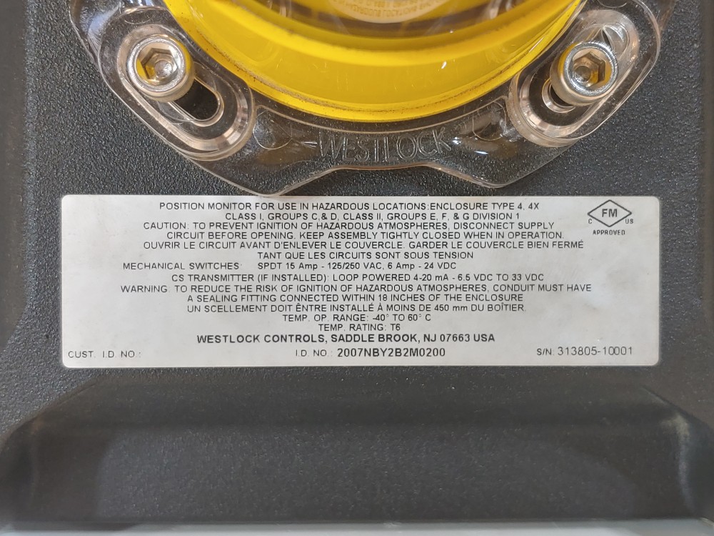 Bettis RPE0025U Valve Actuator  w/ Westlock Limit Switch, 1/2" Ball Valve