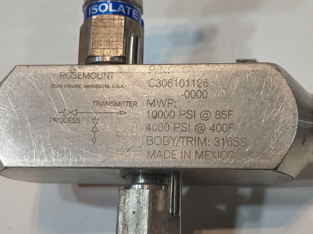 Rosemount C306101126-0000 In-Line Manifold Valve